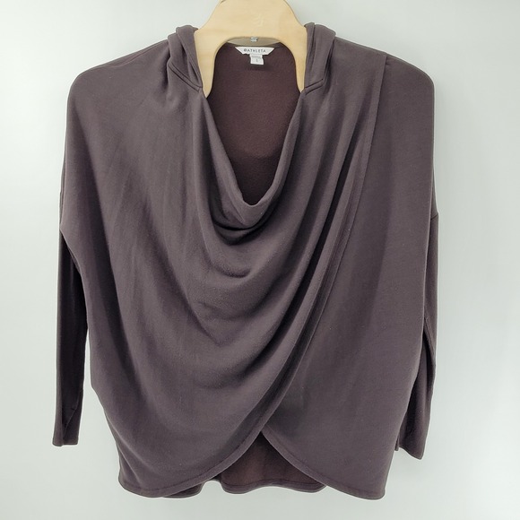 Athleta Tops - Athleta Purana Wrap Sweatshirt Womens Large Purple Cowl Neck Hooded Pullover